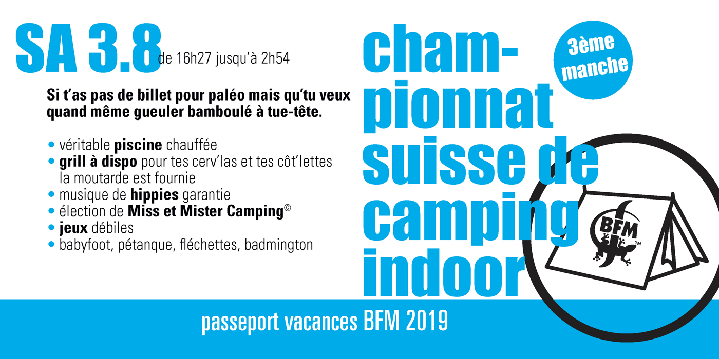 Passeport vacances 2019 championnat suisse de camping indoor